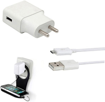 DAKRON Wall Charger Accessory Combo for Micromax Infinity N11(White)