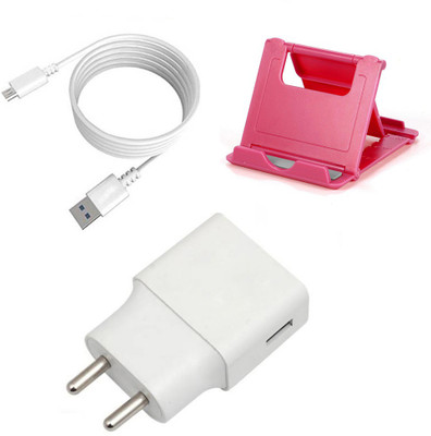 DAKRON Wall Charger Accessory Combo for Huawei Y9(White)