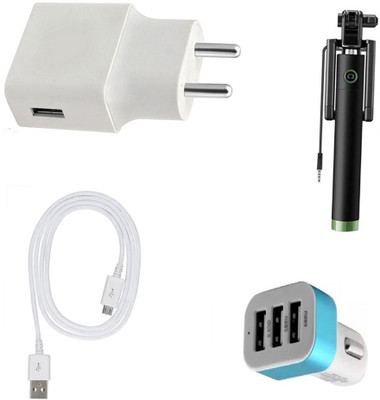 DAKRON Wall Charger Accessory Combo for Vivo Y95(White)