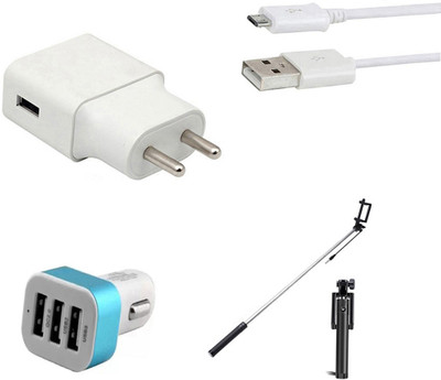 DAKRON Wall Charger Accessory Combo for Tecno Camon iAce 2X(White)