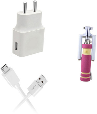 DAKRON Wall Charger Accessory Combo for OPPO A7(White)