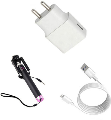 DAKRON Wall Charger Accessory Combo for Jivi Xtreme Klick XT84(White)