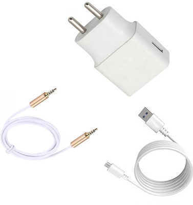 DAKRON Wall Charger Accessory Combo for Asus Zenfone Max Pro M2(White)