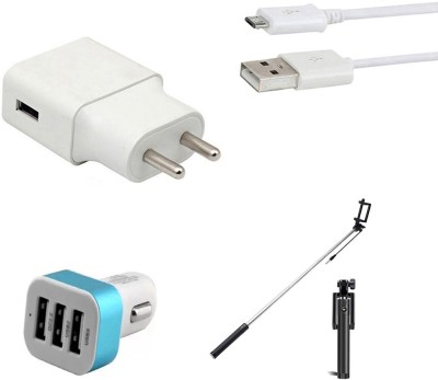 DAKRON Wall Charger Accessory Combo for Vivo Y91(White)