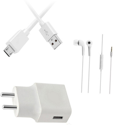 DAKRON Wall Charger Accessory Combo for Huawei Y9(White)