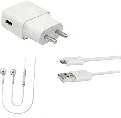 DAKRON Wall Charger Accessory Combo for Micromax Infinity N11(White)