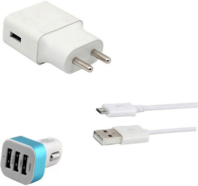 DAKRON Wall Charger Accessory Combo for Tecno Camon iAce 2X(White)