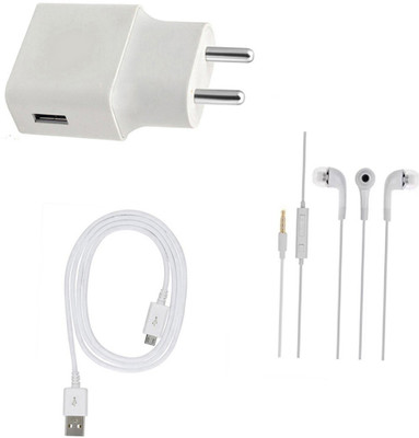 DAKRON Wall Charger Accessory Combo for Samsung Galaxy M10(White)