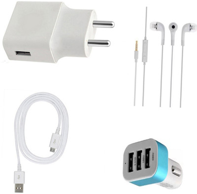DAKRON Wall Charger Accessory Combo for Vivo Y95(White)