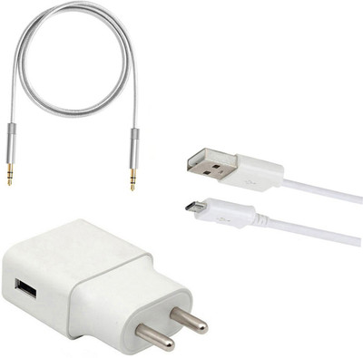 DAKRON Wall Charger Accessory Combo for Infinix Note 5 Stylus(White)