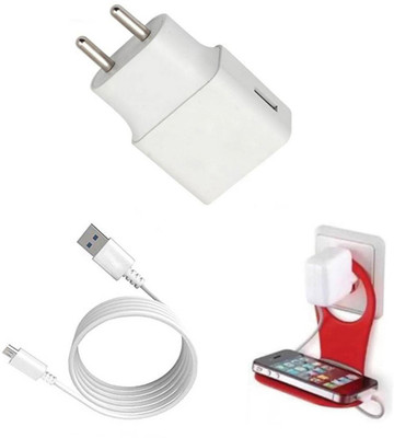 DAKRON Wall Charger Accessory Combo for Asus Zenfone Max Pro M2(White)