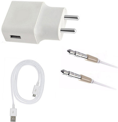 DAKRON Wall Charger Accessory Combo for Vivo Y95(White)