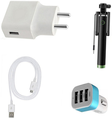 DAKRON Wall Charger Accessory Combo for Samsung Galaxy M10(White)