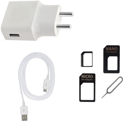 DAKRON Wall Charger Accessory Combo for Vivo Y91(White)