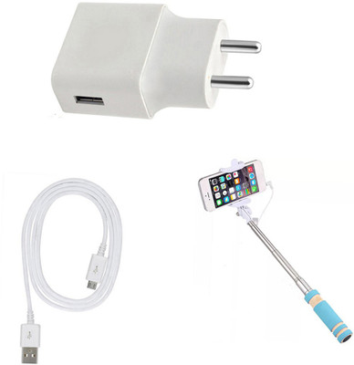 DAKRON Wall Charger Accessory Combo for Samsung Galaxy M10(White)