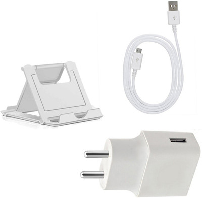 DAKRON Wall Charger Accessory Combo for Vivo Y91(White)
