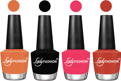 

Lady Fashion UV Soak Off Nail Growth Gel Nail Polish Wintage Nude, Black, Sweet Pink, Light Copper(Pack of 4)