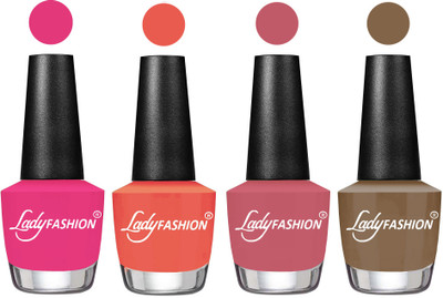 

Lady Fashion UV Soak Off Nail Growth Gel Nail Polish Pink, Carrot, Nude Pink, Brown Beige(Pack of 4)