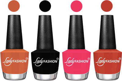 

Lady Fashion UV Soak Off Nail Growth Gel Nail Polish Almond, Black, Sweet Pink, Light Copper(Pack of 4)