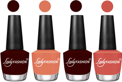

Lady Fashion UV Soak Off Nail Growth Gel Nail Polish Maroon, Coral, Plum, Ton,(Pack of 4)