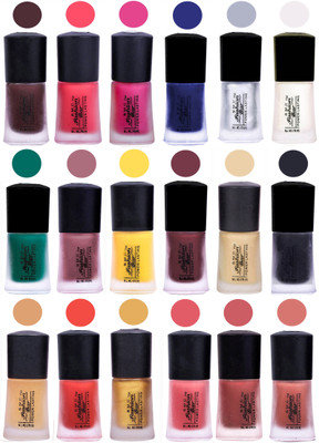 

SMC FASHION BAR MATTE FINISH NAIL POLISH SET OF 18 (SET 02077) Multicolor(Pack of 18)