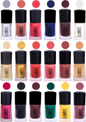 

SMC FASHION BAR MATTE FINISH NAIL POLISH SET OF 18 (SET 01035) Multicolor(Pack of 18)