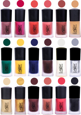 

SMC FASHION BAR MATTE FINISH NAIL POLISH SET OF 18 (SET 01021) Multicolor(Pack of 18)