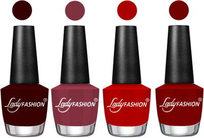 

Lady Fashion UV Soak Off Nail Growth Gel Nail Polish Maroon, Mauve, Red, Blood Red(Pack of 4)