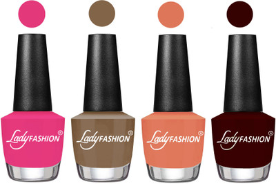 

Lady Fashion UV Soak Off Nail Growth Gel Nail Polish Pink, Brown Beige, Coral, Plum(Pack of 4)
