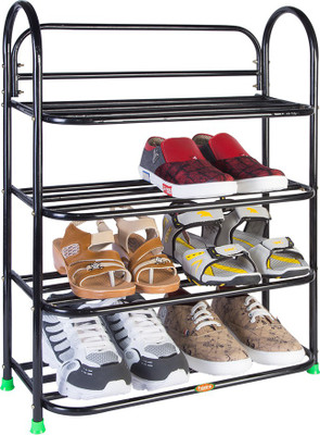 Patel Metal Shoe Stand ( Black- 4 Step ) Metal Shoe Stand(Black, 4 Shelves)