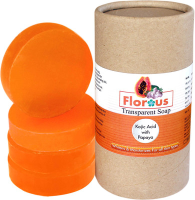 

Florous Kojic, Papaya, Orange Peel Soap (4 x 75 gm)(300 g, Pack of 4)