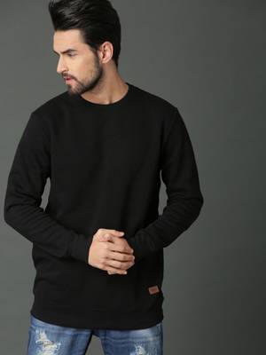 Roadster Full Sleeve Solid Men Sweatshirt