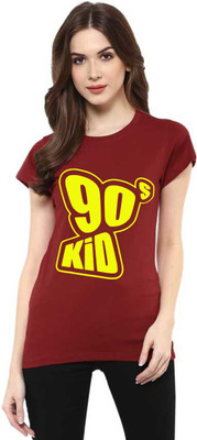 Aseria Graphic Print Women Round Neck Red T-Shirt