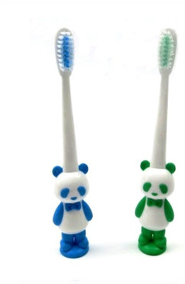 

In Quality Stylish Panda Cartoon Toothbrush for Babies and Kids, Set of 2, Multicolor Extra Soft Toothbrush (Pack of 2) Extra Soft Toothbrush(Pack of 2)