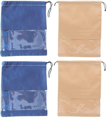 Shreejee Shoe Pouch(Blue, Beige)
