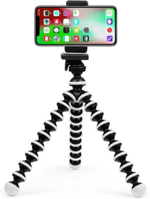 Flabo Flexible Mini TriPod for Camera and Universal Smartphones Tripod Kit(Black, Supports Up to 1500 g)