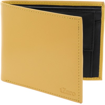 TZARO Men Formal Black, Yellow Genuine Leather(3 Card Slots)