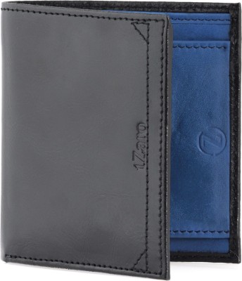 TZARO Men Casual, Formal Black, Blue Genuine Leather, Fabric Wallet(6 Card Slots)