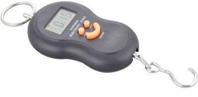 

Zelenor Portable Hanging Luggage Weight Machine Digital for Weighing Household Items Smiley Pocket Weighing Scale(Black)