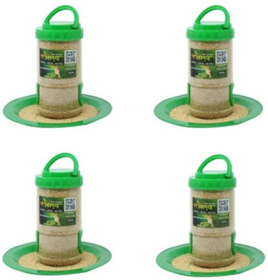 AMIJIVDAYA Small Bird Food Feeder with Holding Handle Window Bird Feeder Bird Feeder(Clear, Green)