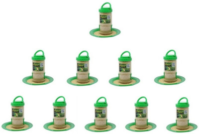 AMIJIVDAYA Small Bird Food Feeder with Holding Handle Window Bird Feeder Bird Feeder(Clear, Green)