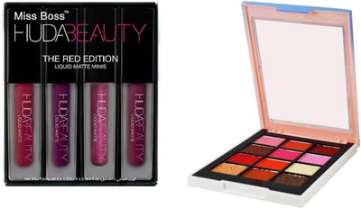 

Miss Boss lipstick red edition 16 ml and Glam color school eyeshadow 12 gm combo(Set of 2)