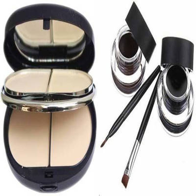OWNSTAR Eye Liner Black Brown and TYA 5 in 1 Two Way Compact(Set of 2)