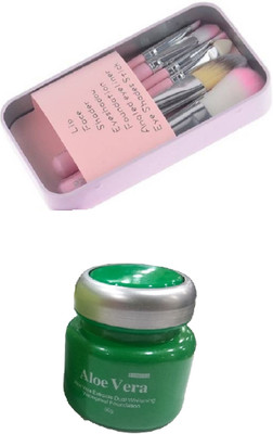 

Miss Boss kb aloe vera foundation 50gm and hk pink beauty makeup Brush combo(Set of 2)