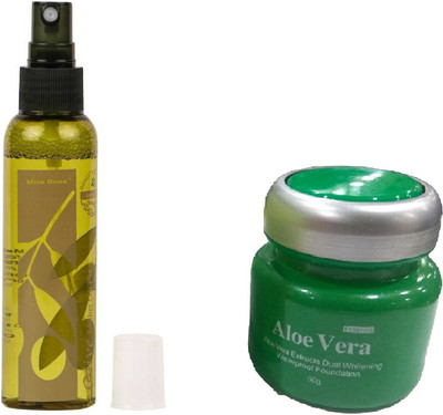 

Miss Boss kb aloe vera foundation and kb Olive Oil Makeup Fixer Primer - 120 ml combo(Set of 2)