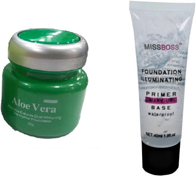 

Miss Boss kb aloe vera foundation 50gm and Foundation illuminating Primer - 40 ml combo(Set of 2)