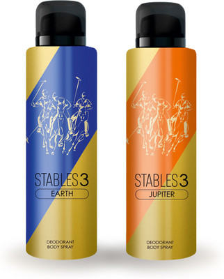 

Stables 3 Earth & Jupiter DUAL PACK DEODORANT OFFER 150 ml Deodorant Spray - For Men & Women(150 ml, Pack of 2)