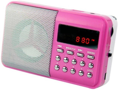 

Fangtooth Digital BT- SM246 Portable Fm radio support USB , Memory Card, Aux in and Recording FM Radio(Pink)