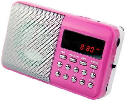 

Fangtooth B T- SM246 Portable Fm radio Support Memory Card, USB Pen-drive, Aux in and Recording FM Radio(Pink)