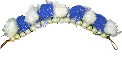 

Shrungarika Fashionable Multicolor Bun Clip, Bun, Bun Stick, Back Pin, Hair Band, Hair Chain(Blue, White)